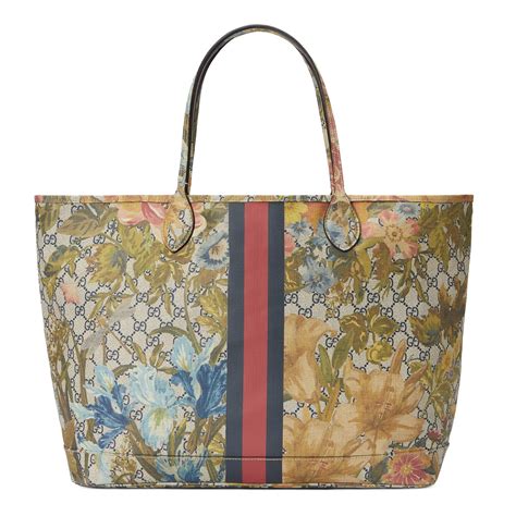 gucci printed leather tote|Gucci online exclusive tote.